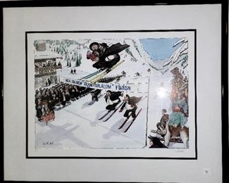 Framed art: Judaic Skier