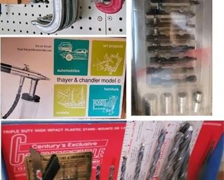 Shop tools: Drill bits, clamps, hand and power tools