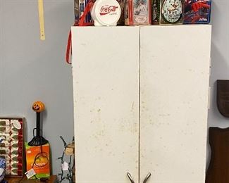 1 of 2 metal storage cabinets 