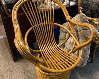 Rattan swivel chair - choose your own cushions for this bentwood rattan awesome chair!