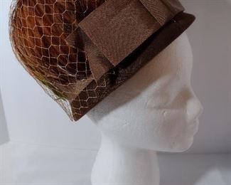 50's velvet feather hat