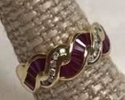 10K Ruby and Diamond Bypass Ring