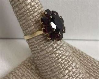 Deep Garnet Ring 14k