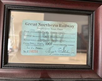 Railroad passenger ticket from 1907