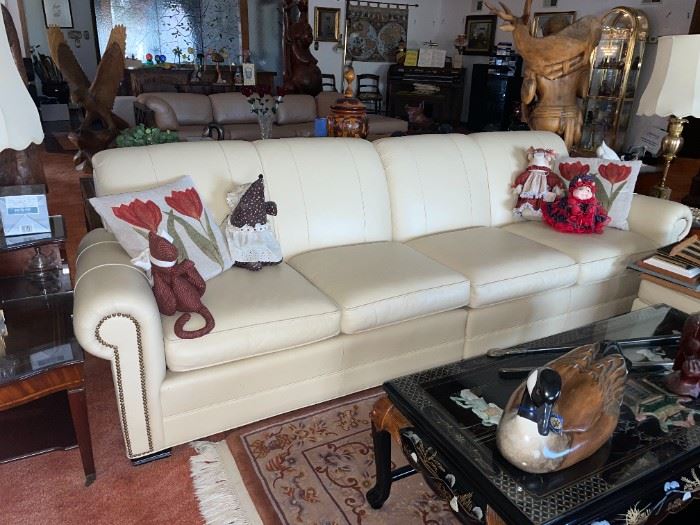 White Leather Sofa 