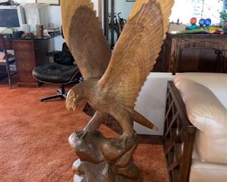 Hand Carved Full Size Wood Sculpture