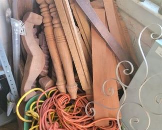 Large group of wood furniture legs