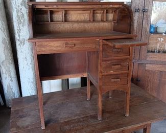 Child-size tambour top desk (detail)...