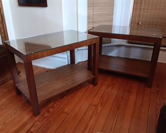 Matched pair of Widdicomb modernist tables, 1948