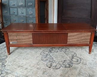 16" tall x 48" long Sylvania stereo phonograph...