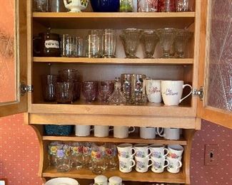 Full Set of Corelle Summer Blush Pansy with full set of flatware and matching glassware