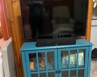 One of the Samsung TV's available- cute cabinet