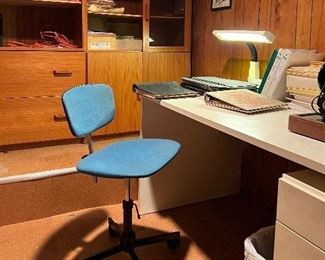 MCM office chair, desk, and Danish cabinets