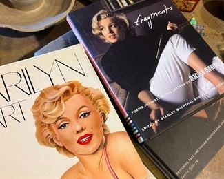 Lots of Marilyn Monroe books, arts, and collectibles 