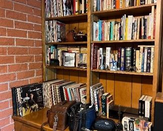 Vintage cameras, records, audio equipment, magazines, books