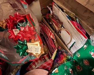 Holiday gift wraps, ribbons, etc