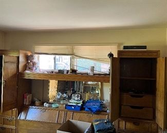 Vintage oriental cabinet with shelves