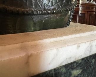 Demetre H Chiparus original vintage bronze Civa sculpture signed and labeled on green marble base