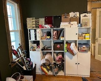 Clipboards, staplers, staples, calculators 
Tapestry 
Sewing supplies