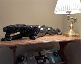 Mid-century sleek ceramic black panther 