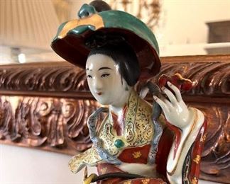 Antique 19th Chinese Femille Rose porcelain Goddess Magu statue 