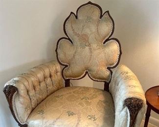 Pair of Spectacular Grosfeld House Flower Back chairs - in perfect condition 