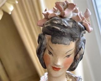 Pair of Outstanding Vintage Japanese lamps  - man and woman - both in perfect condition 