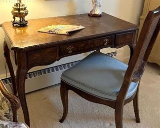 Queen Anne desk w/cane back chair