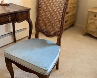 Queen Anne desk w/cane back chair
