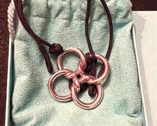 50%  OFF    Sterling Tiffany necklace w/bag and box 