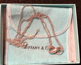 50%  OFF    Sterling Tiffany necklace w/bag and box 