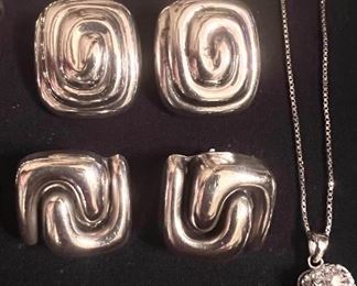 Sterling clip on earrings