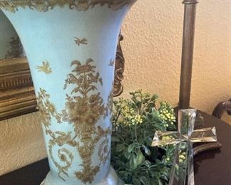 One of two matching vases