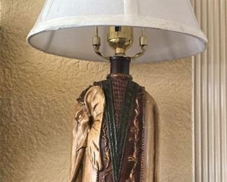 One of two elephant lamps