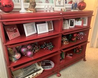 Lawyer's bookcases painted red