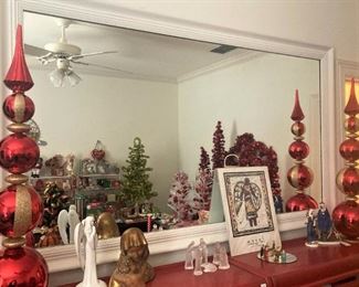 White mirror; Christmas items