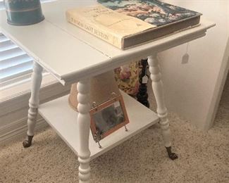 Antique table painted white