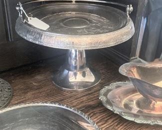 Silverplate cake plate