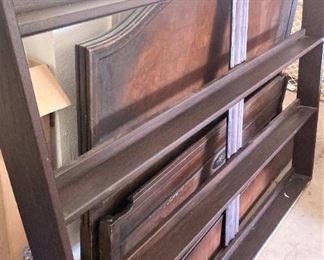 Another plate rack; bed headboard and footboard