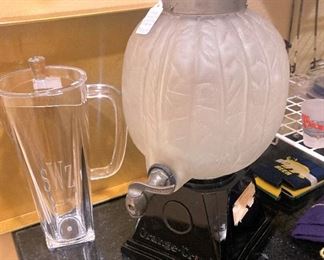Vintage Orange Crush Syrup drink dispenser with a frosted globe