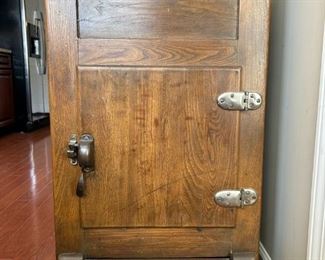 Antique Ice box       36.5"H x 19.75"W x 13.75"D