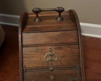 English Coal Shuttle: 30"H x 12"W x 17"D