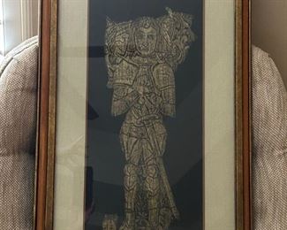 English Brass Rubbing Picture  31x17