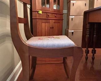 Set of 8 needle point chairs: 33.75"H x 16"W x 16"D
