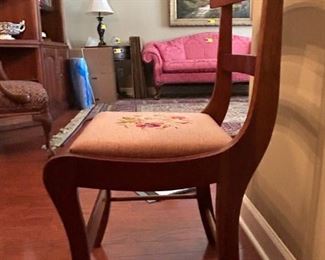 Set of 8 needle point chairs: 33.75"H x 16"W x 16"D