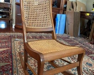 Bamboo cane rocking chair: 36"H x 17"W x 29"D