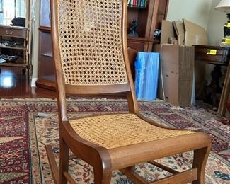 Bamboo cane rocking chair: 36"H x 17"W x 29"D