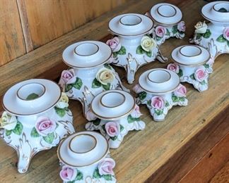 Kaiser W Germany Pink Roses porcelain candlestick