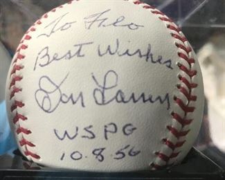 Don Larsen Perfect Game Signed ball personalized to previous homeowner.