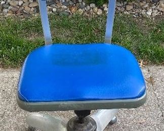 Mid Century Modern Retro “Good-Form” Blue & Chrome Rolling Office Chair ; Ohio, USA • Was $132; 25% off price = $99